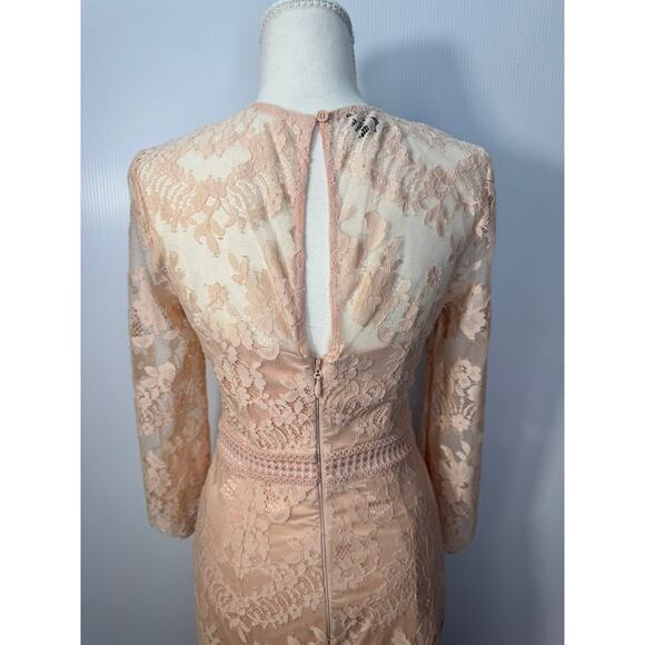 Bebe Slit Lace Mini Dress Blush Pink Women’s 4 Bridalcore Balletcore Coquette - Picture 7 of 16